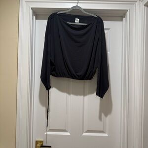 Athleta Black Drape Blouse